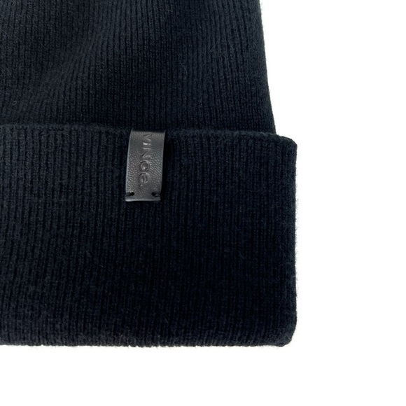 NEW Vince Knit Black 100% Cashmere Beanie Fine Gauge Women’s Winter Hat Warm New - Picture 4 of 10